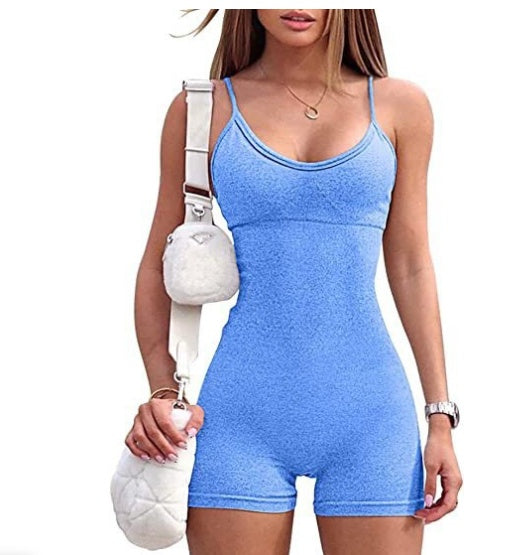 Spaghetti Strap Shorts Jumpsuit