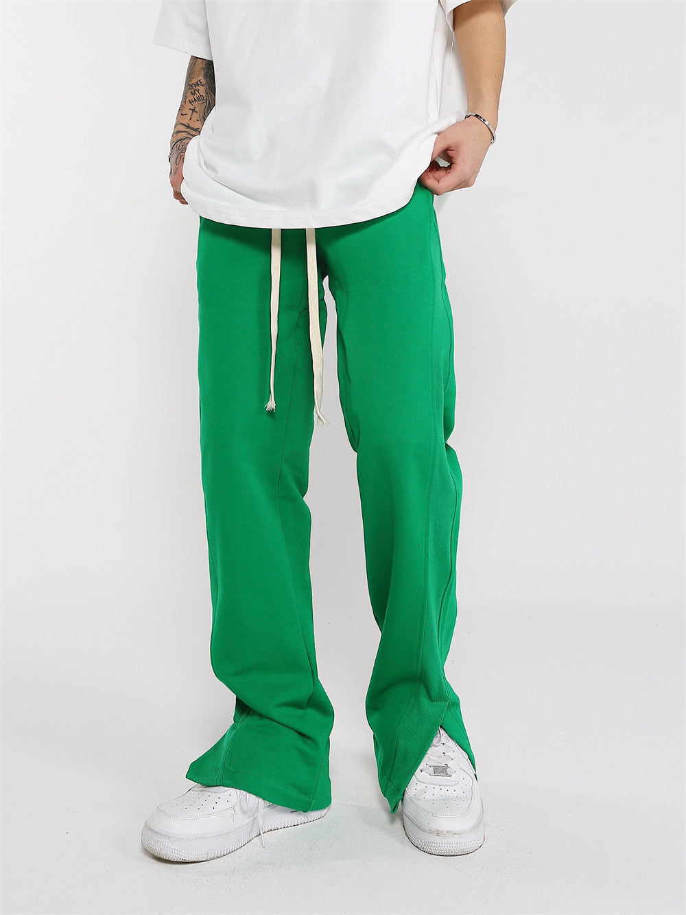 Solid Color Trousers Split Casual Sweatpants