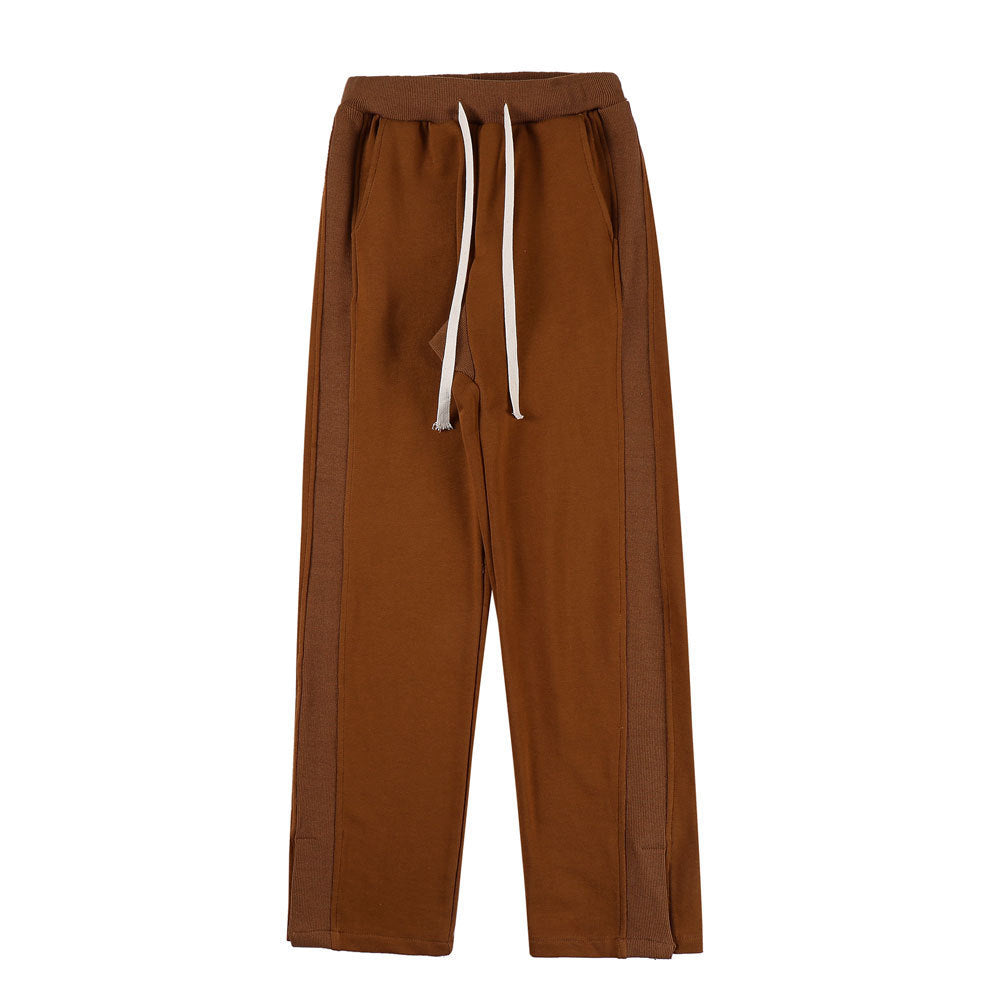 Solid Color Trousers Split Casual Sweatpants