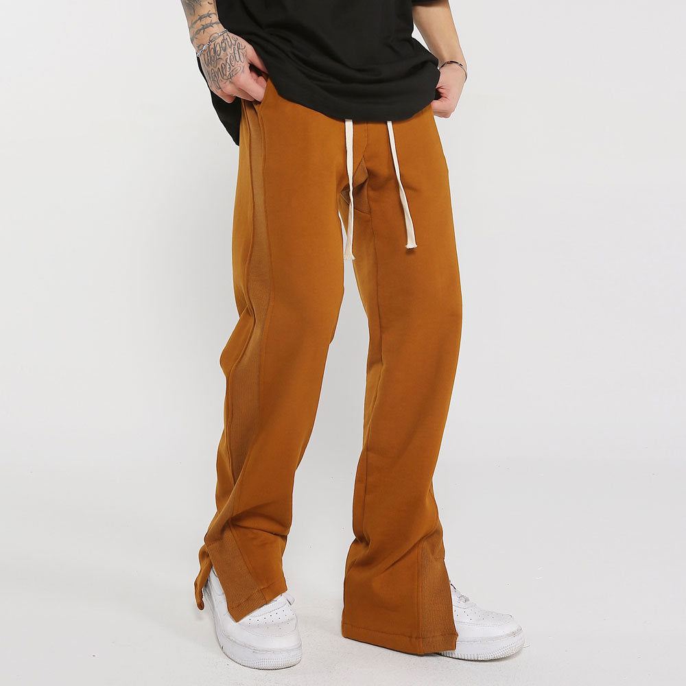 Solid Color Trousers Split Casual Sweatpants