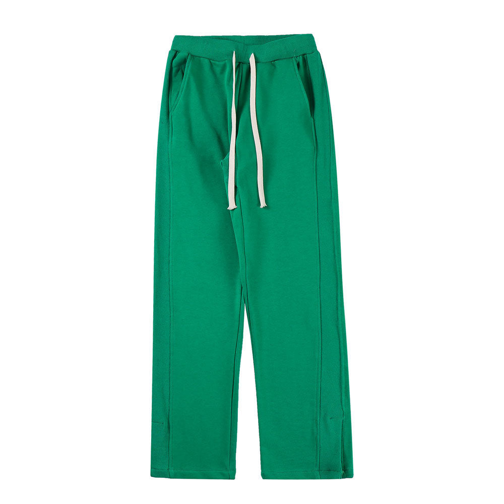 Solid Color Trousers Split Casual Sweatpants